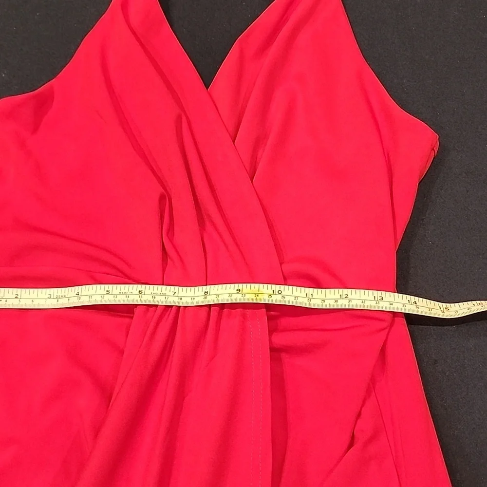 Red Sleeveless Draping Dress
